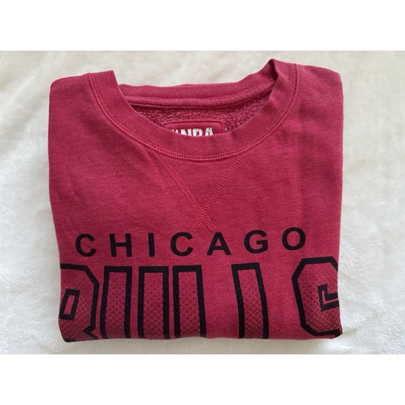 Vtg 90s Red Chicago Bulls Crewneck Sweatshirt Sz Medium (M) Team Hanes NBA - Picture 8 of 8